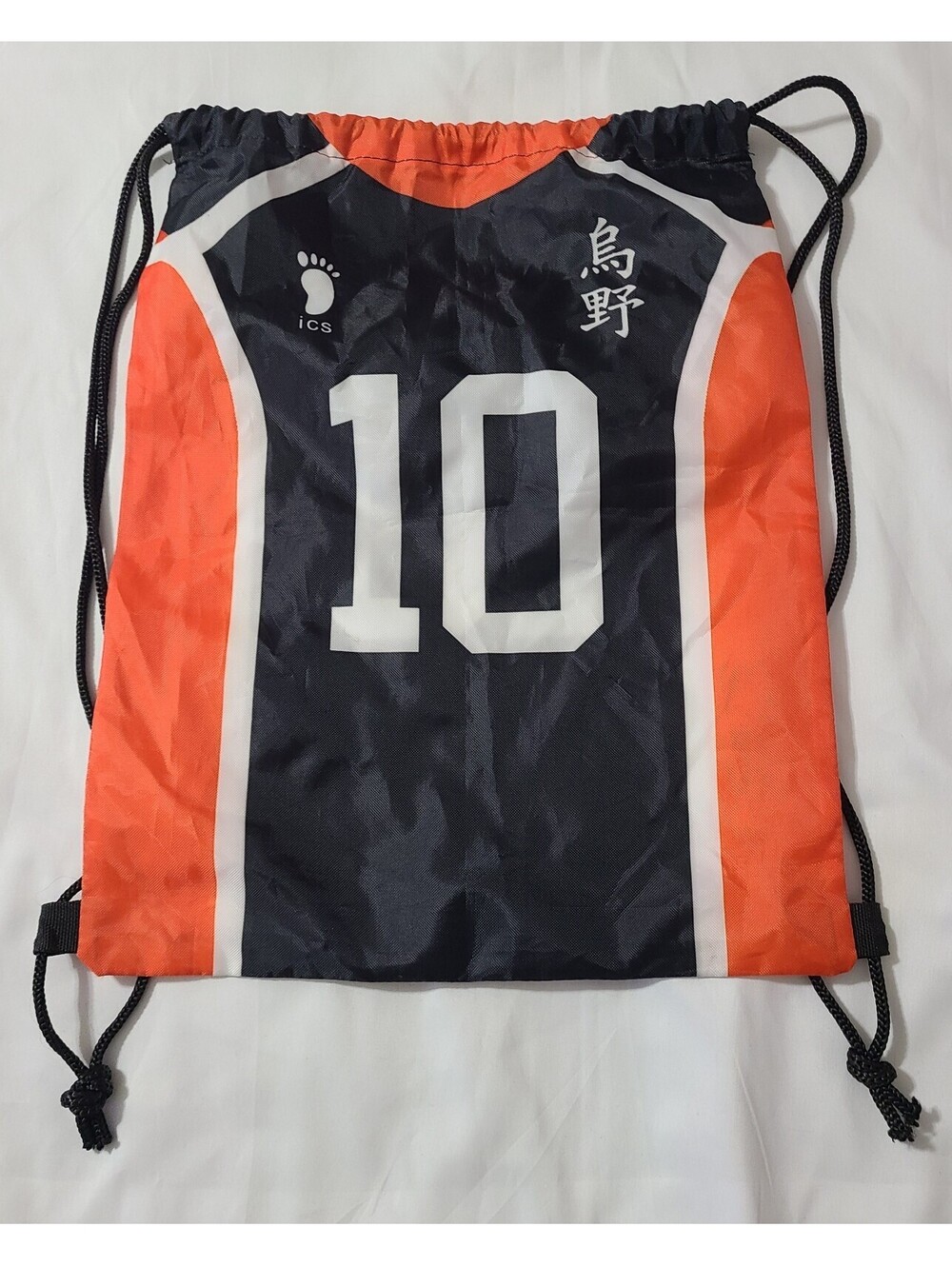 Haikyuu Karasuno High School Drawstring Bag Sz 16.5"x13" Anime Hinata Jersey #10
